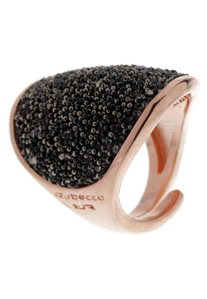 Bague couleur or et noire Rebecca