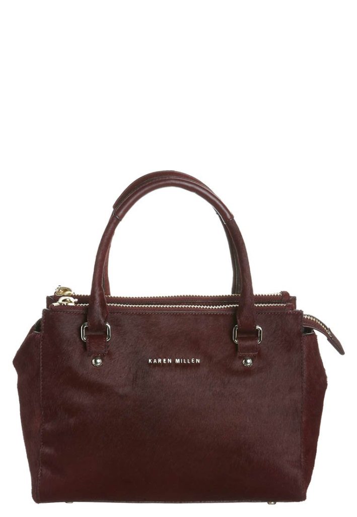 Sac a main rouge foncé fourrure Karen Millen