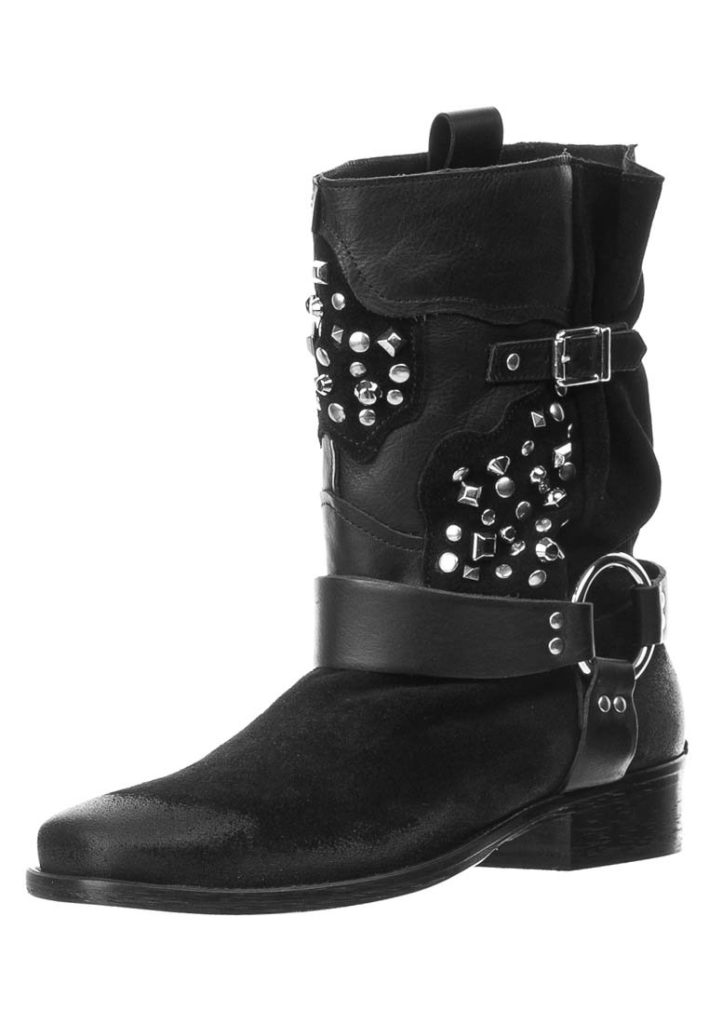 Santiags cuir noir clous Just Cavalli