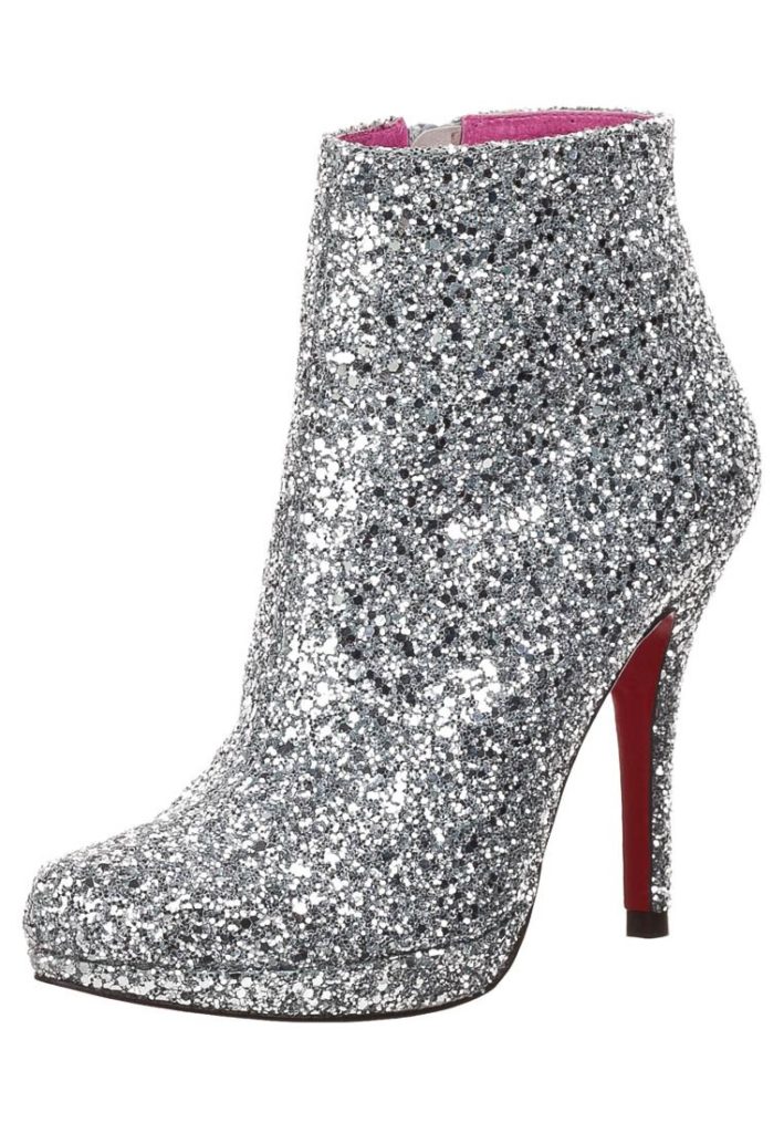 Bottines Buffalo paillettes argent