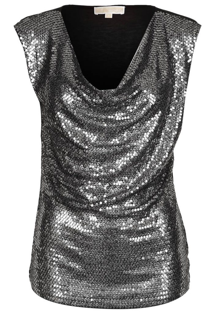 Top paillettes argent Michael Kors