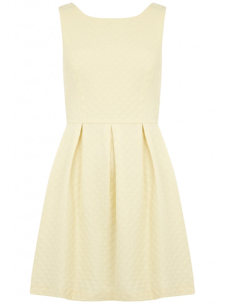 Robe tendance printemps été jaune pastel