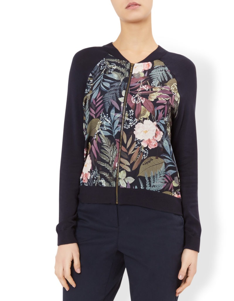 Veste bomber fleuri femme