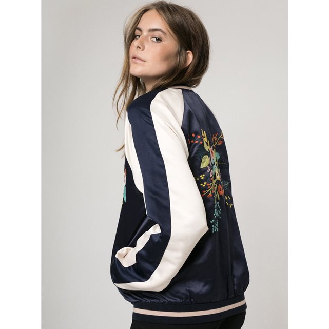 Veste femme bomber broderies fleuri Pieces