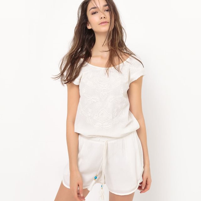 Combishort blanche femme