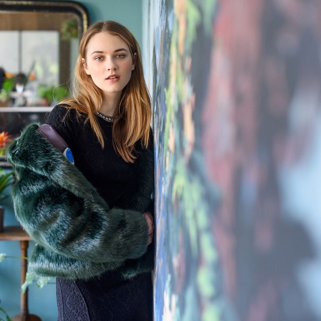 Manteau fausse fourrure femme vert Oakwood