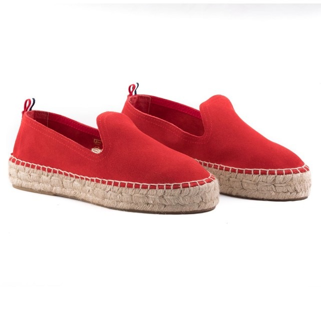 Espadrille plateforme cuir rouge 1789 Cala