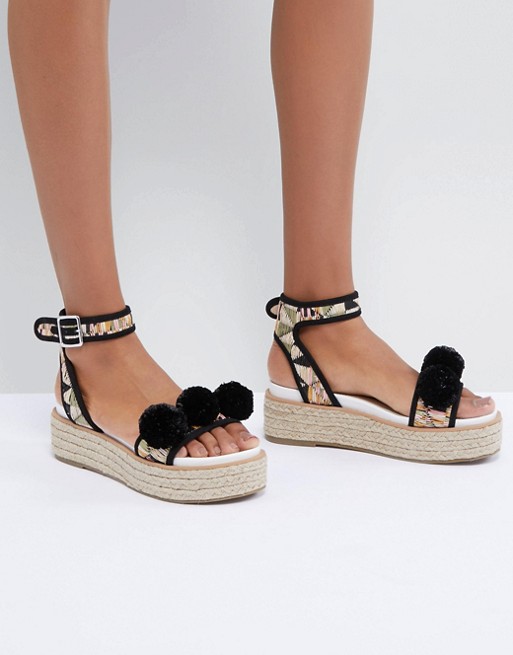 Espadrille plateforme pompons Asos