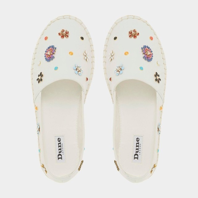 Espadrilles blanc avec fleurs Dune London