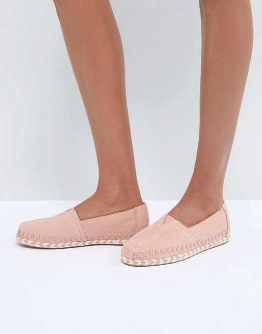 Espadrilles femme cuir rose Toms