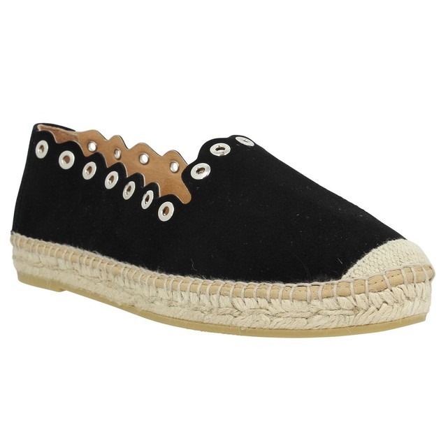 Espadrilles noires velours femme Kanna