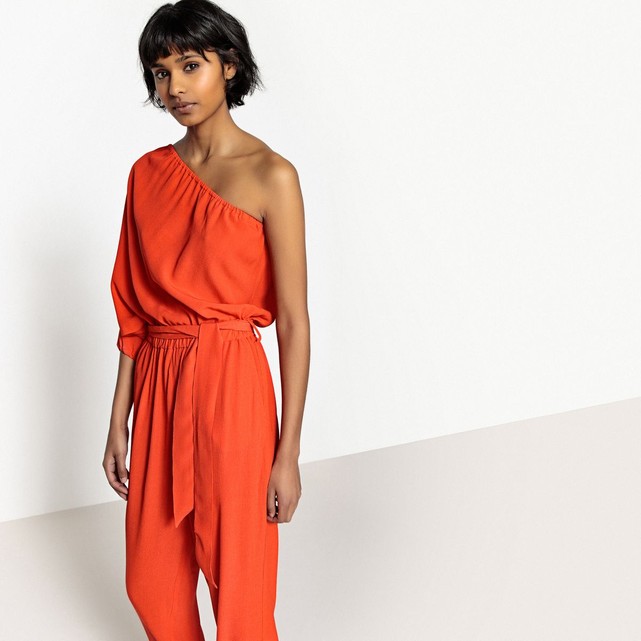 Combinaison pantalon femme asymetrique orange