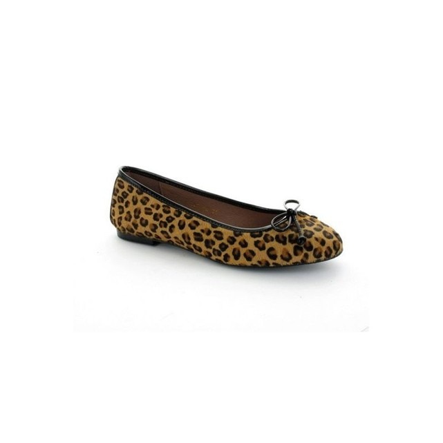 Ballerine en cuir motif leopard Gadea