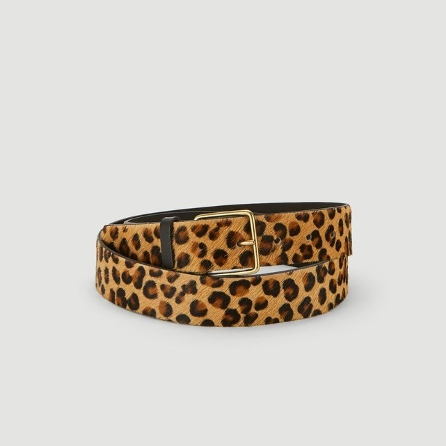 Ceinture cuir femme imprime leopard Monoprix