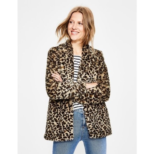 Manteau fausse fourrure leopard Boden