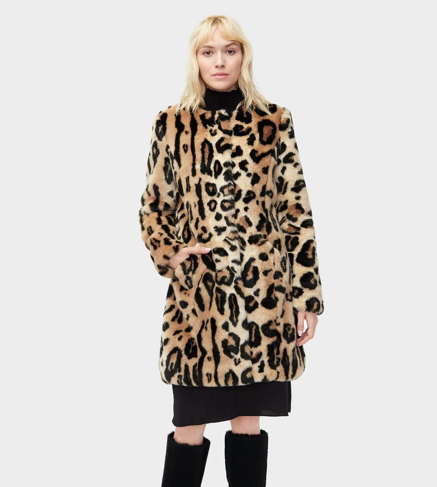 Manteau fausse fourrure leopard UGG