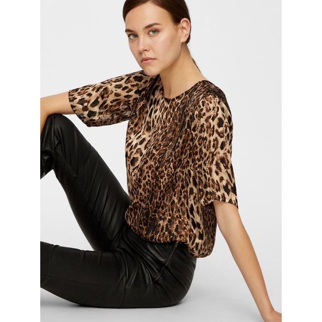 T shirt top femme imprime leopard Yas