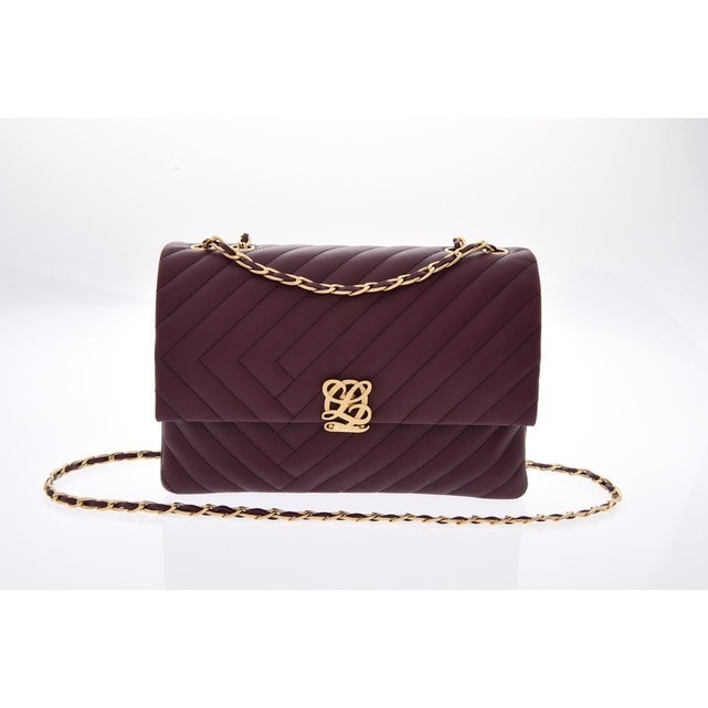 Pochette a bandouliere femme cuir bordeaux Louis Quatorze