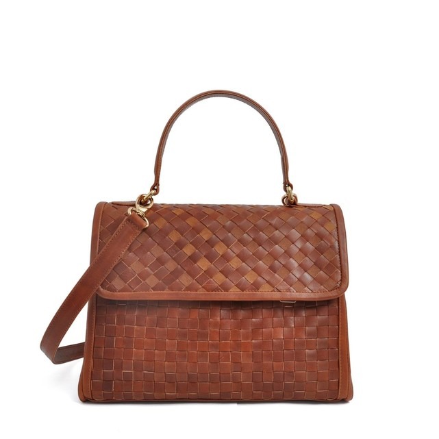 Sac a main cartable malette femme en cuir tresse Eddie