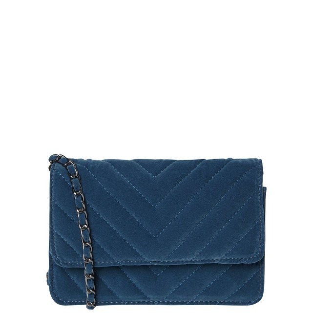 Sac à bandouliere pour femme en velours bleu Pieces