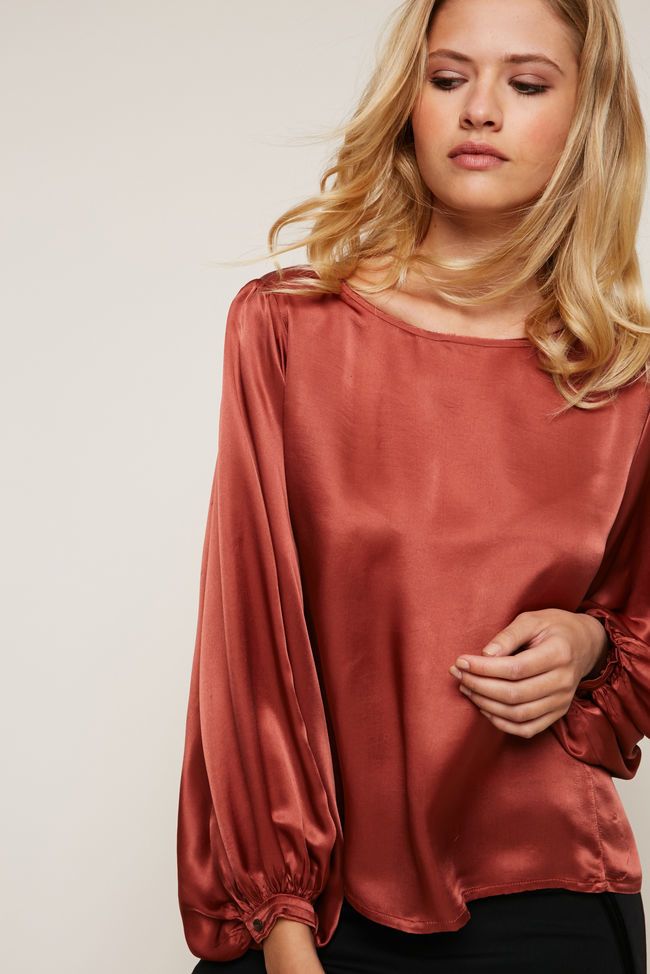 Blouse satinee manches bouffantes Diega