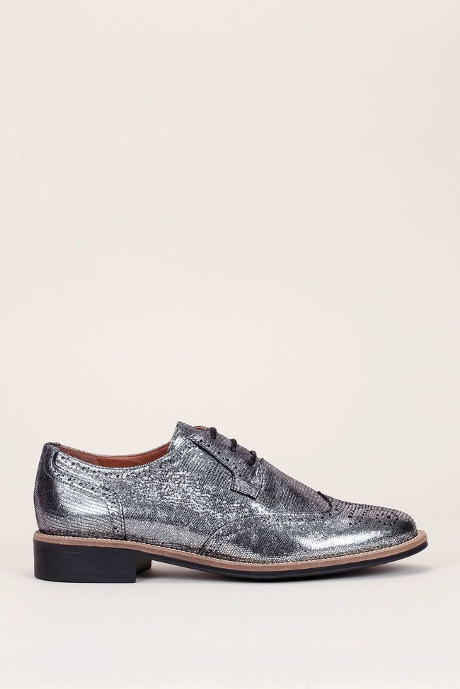 Derbies en cuir argente Schmoove Heroine