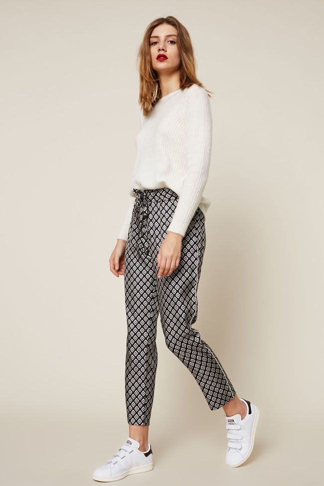 Pantalon noir en soie femme The kooples