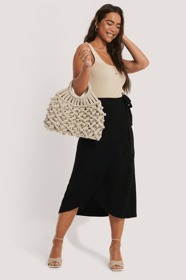 Sac a main en macramé beige NAKD