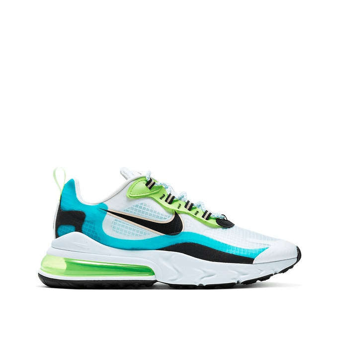 Baskets tendances Nike Air Max 270 react SE vert et bleu