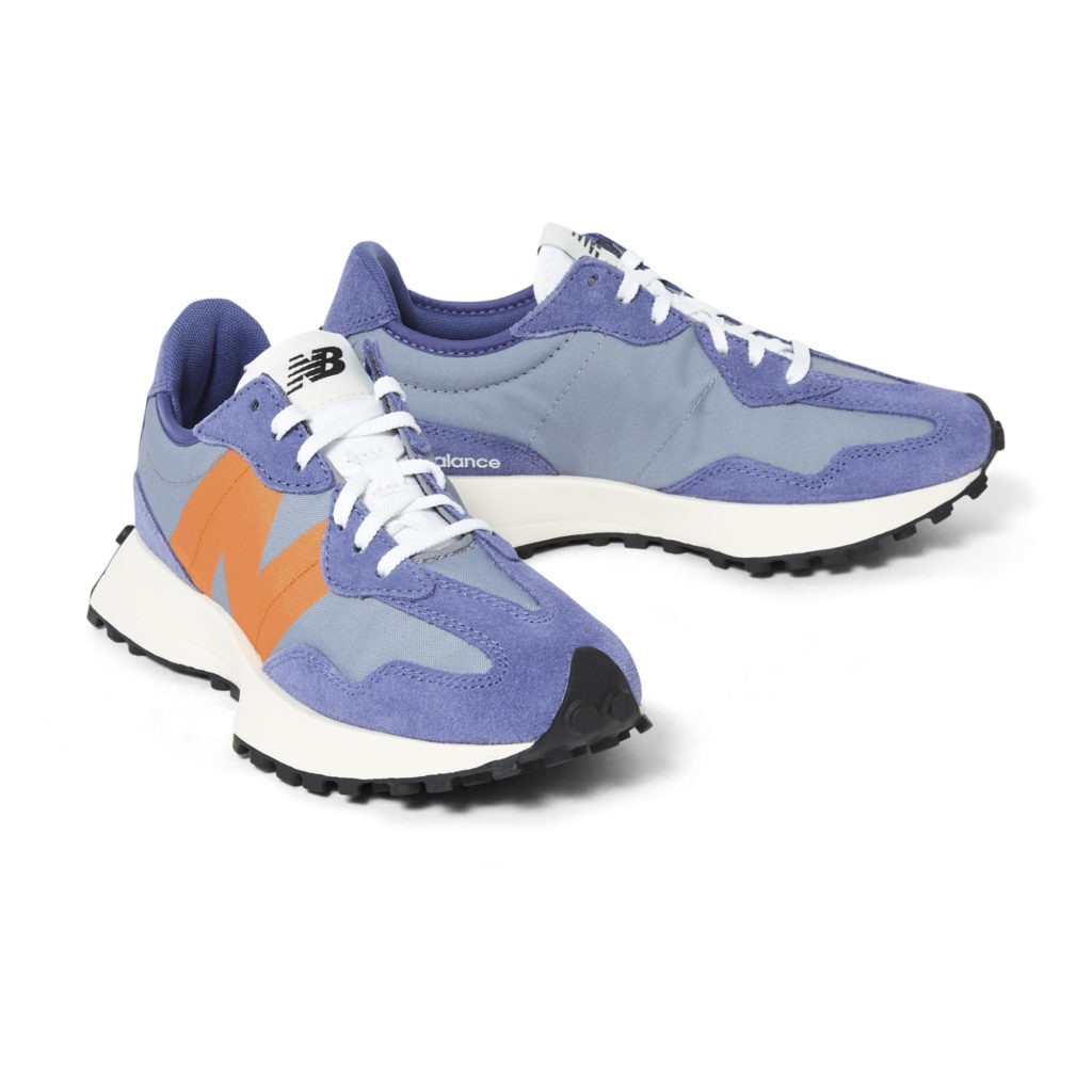 Baskets femmes tendances New Balance 327 violet orange blanc