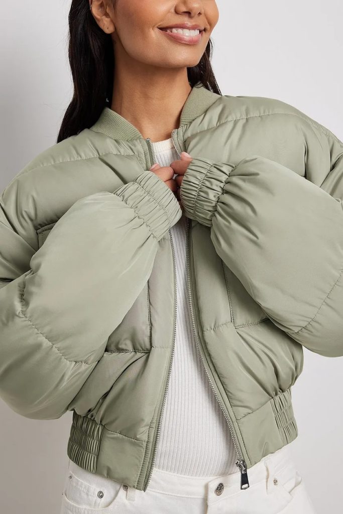 Manteau bomber femme matelassé vert kaki