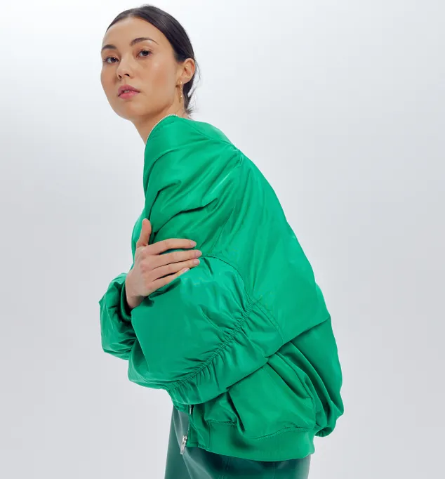 Veste bomber vert clair femme