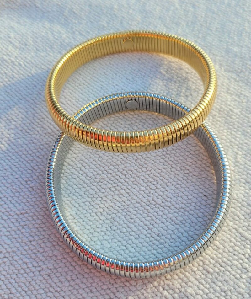 Jonc acier inoxydable doré argent bracelet tendance