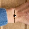 Bracelet cordon noir cristal de Swarovski et perles en argent massif 925 ou plaqué or – Image 2